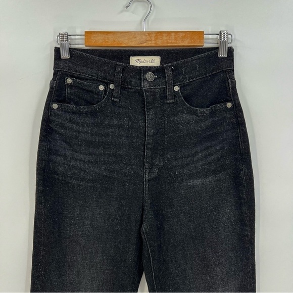 Madewell The Momjean Denim High Rise Stretch Ankle Black Hillshore Wash Size 25 - Picture 14 of 14